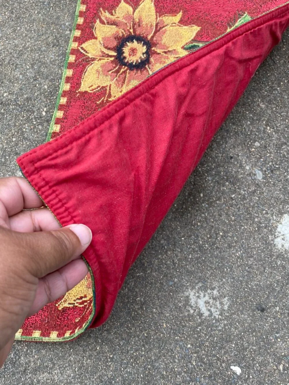 Vintage Sunflower Tapestry Autumn Fall Thanksgiving Burgundy Table Runner